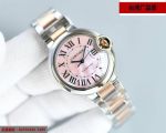 TW Factory Cartier 33*10MM NH05 Movement Sapphire Glass Couple Pink Watch